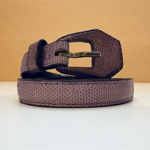 Thierry Mugler Vintage 70’s Skinny Belt in Purple Leather, Size Small